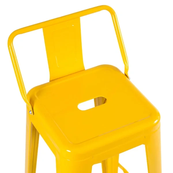 Tolix high stool with backrest