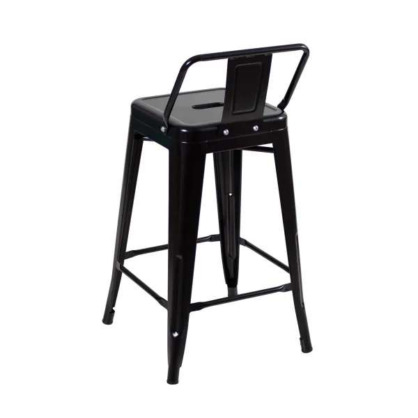 Tolix high stool with backrest