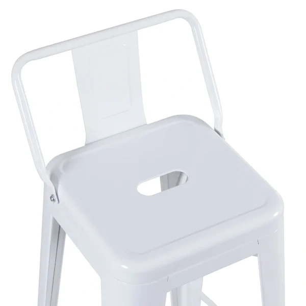 Tolix high stool with backrest