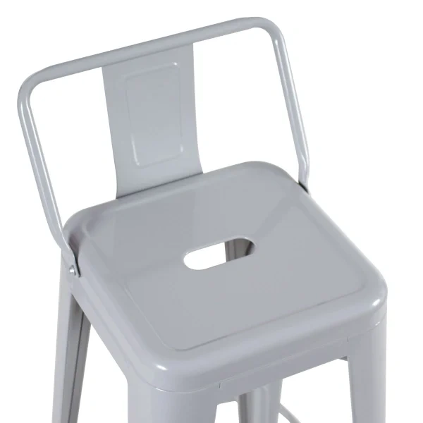 Tolix high stool with backrest