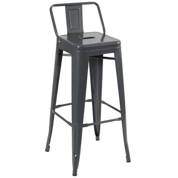 Tolix high stool with backrest