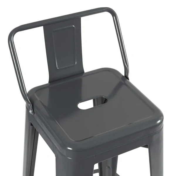 Tolix high stool with backrest