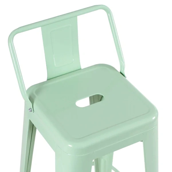 Tolix high stool with backrest