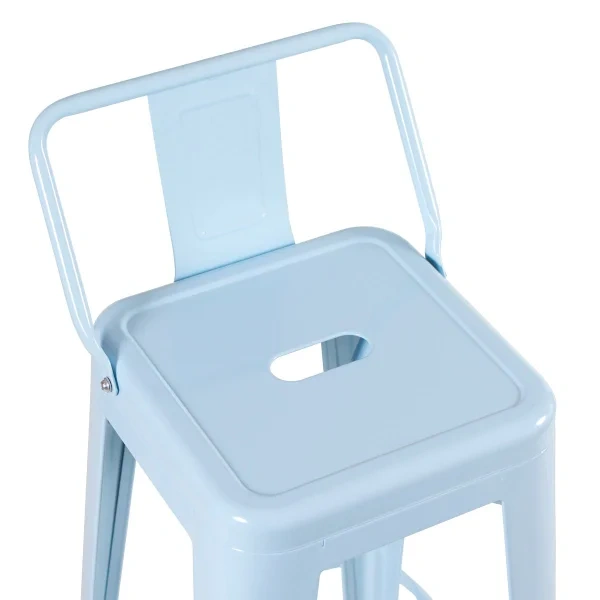 Tolix high stool with backrest