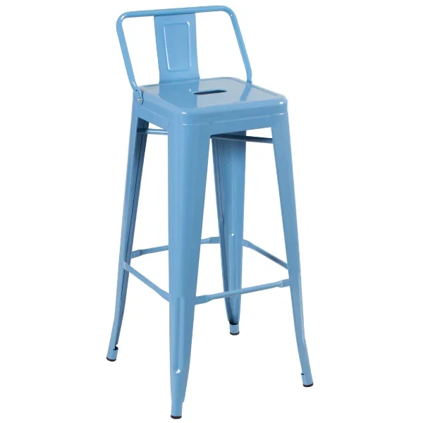 Tolix high stool with backrest