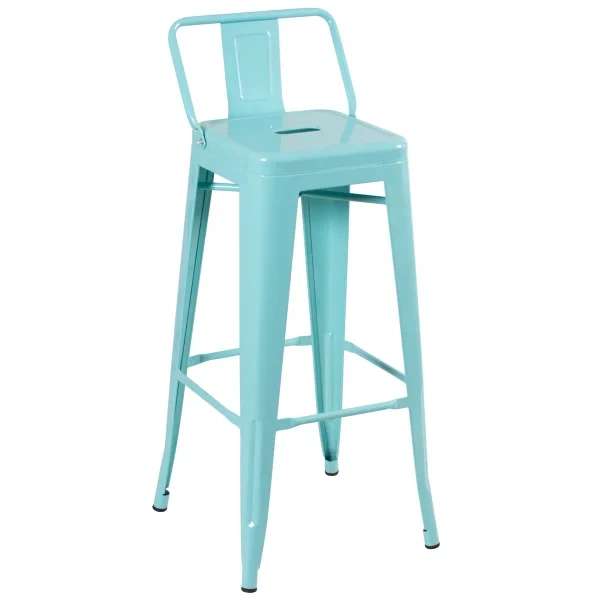 Tolix high stool with backrest