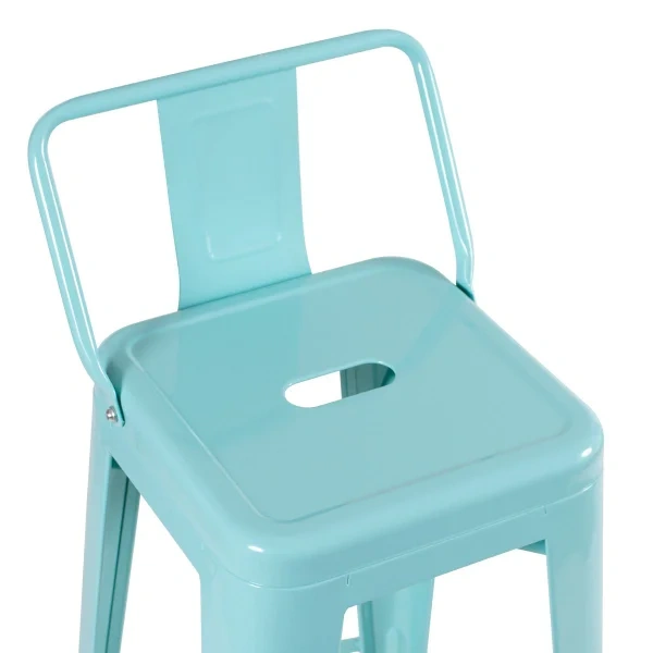 Tolix high stool with backrest