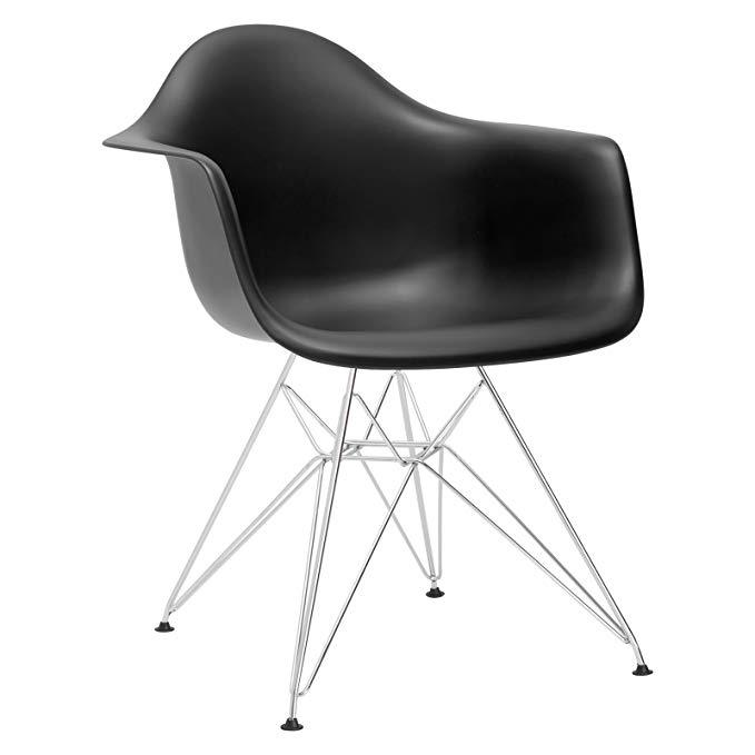 Eames Arm Chair Chrome Metal Leg