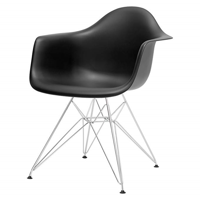 Eames Arm Chair Chrome Metal Leg