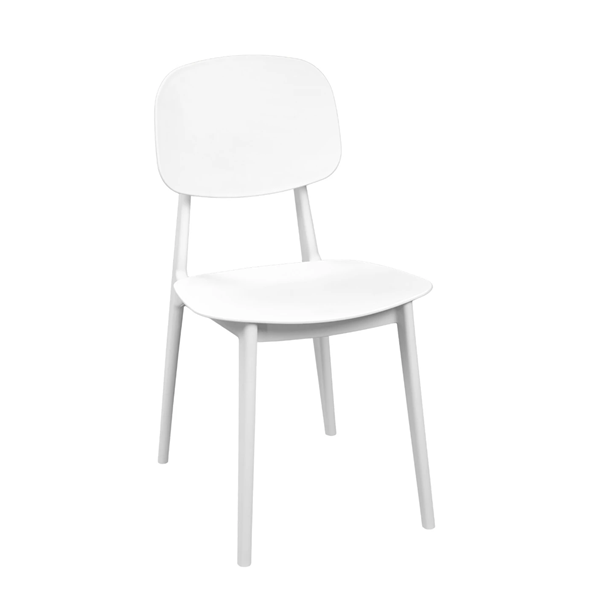 Solid color plastic dining chair