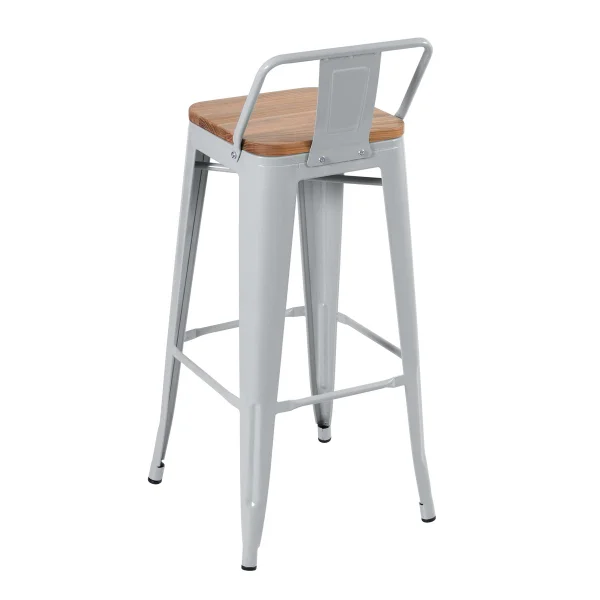 76cm Tolix Stool Wood Seat