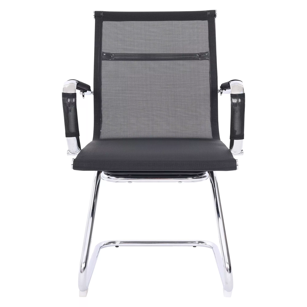Low Back Mesh Office Chair Fixed Bow Base Leg Steel Structure Cooling Feature Meeting Mesh Staff chair