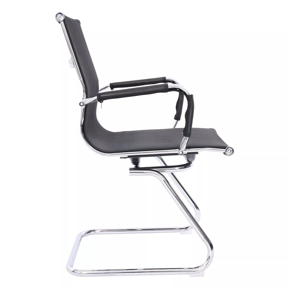 Low Back Mesh Office Chair Fixed Bow Base Leg Steel Structure Cooling Feature Meeting Mesh Staff chair