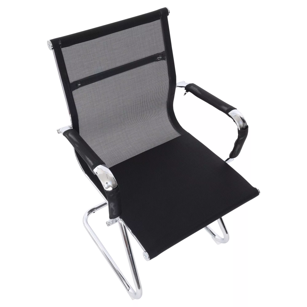Low Back Mesh Office Chair Fixed Bow Base Leg Steel Structure Cooling Feature Meeting Mesh Staff chair