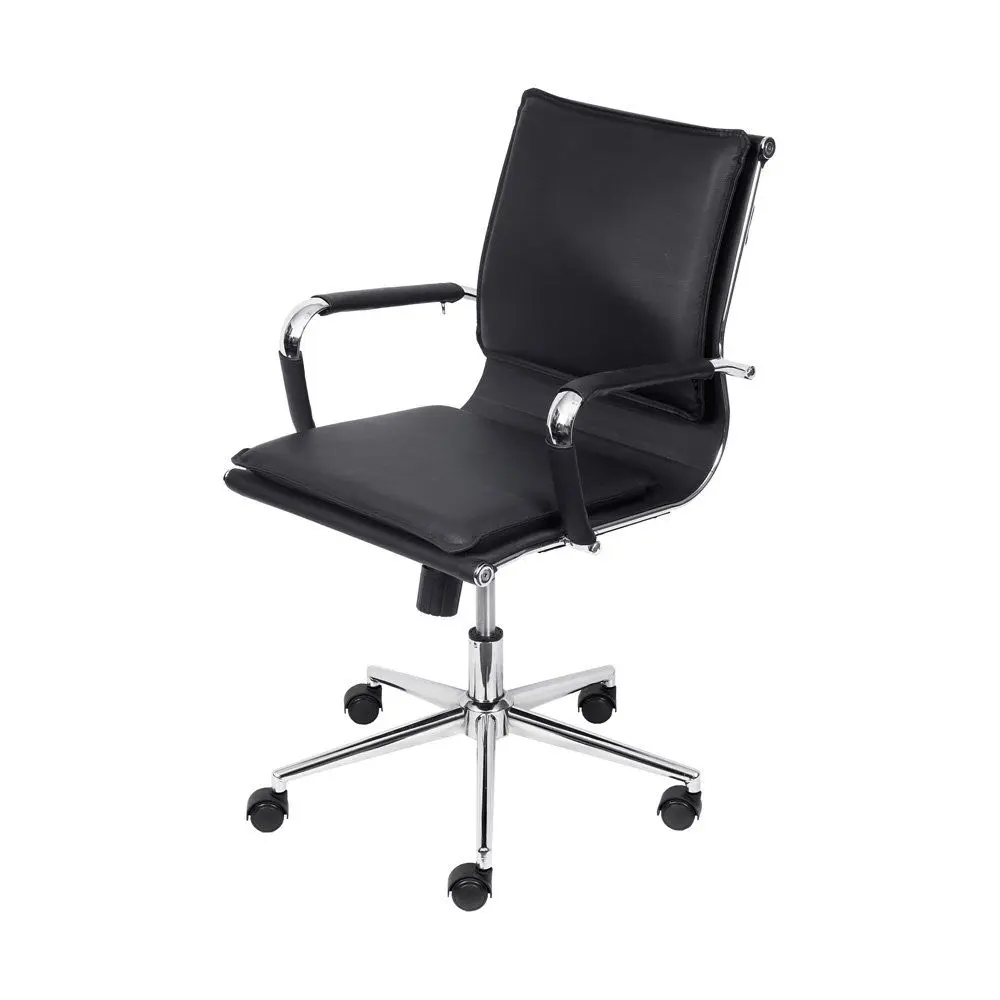 Luxury Middle Back Home Office Furniture Cassic Leather Armrest Computer Office Visitors Chair