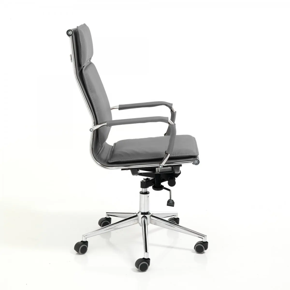 Beige PU Leather Computer Chair Executive Office Desk Chair