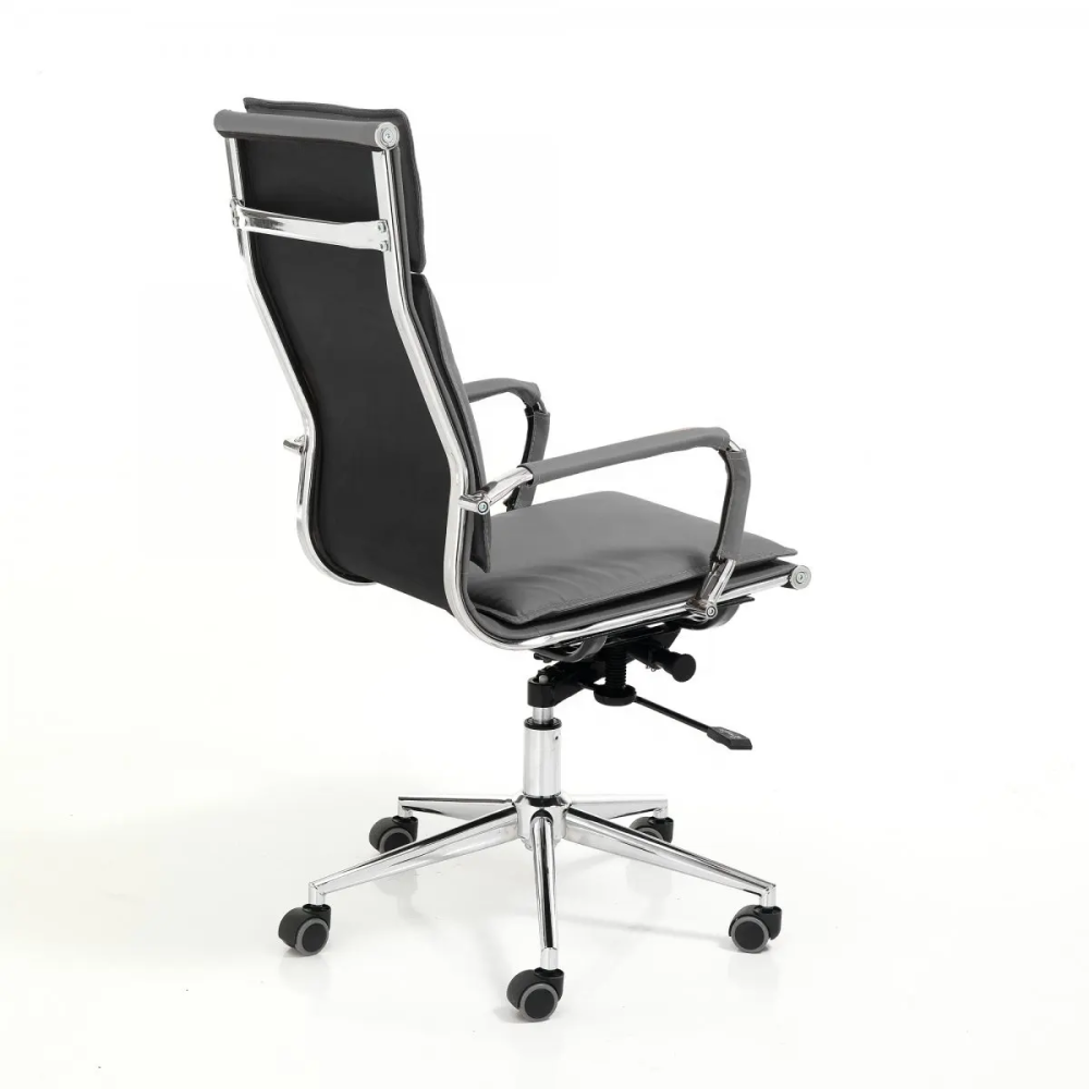 Beige PU Leather Computer Chair Executive Office Desk Chair