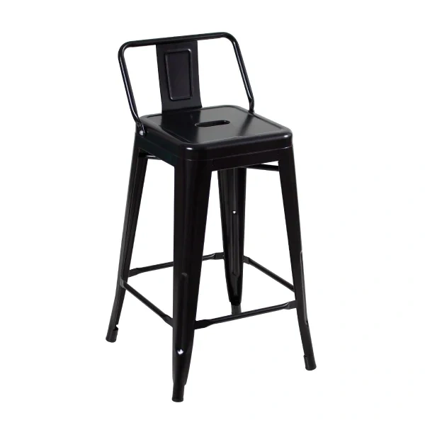 Tolix high stool with backrest