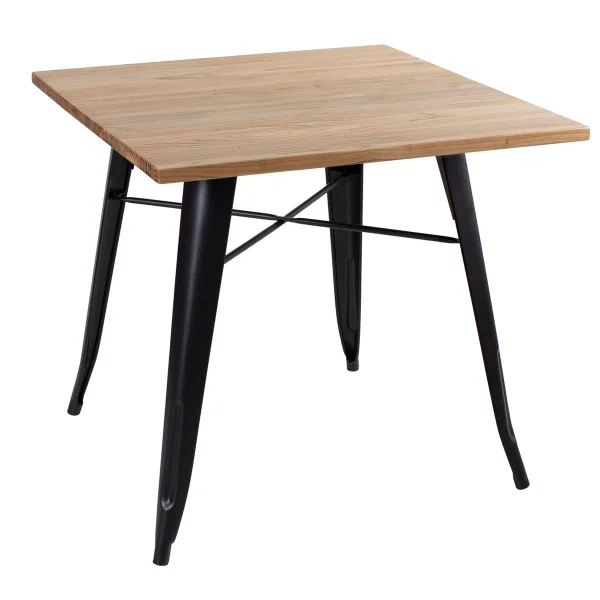 Tolix Wood Table 80X80cm