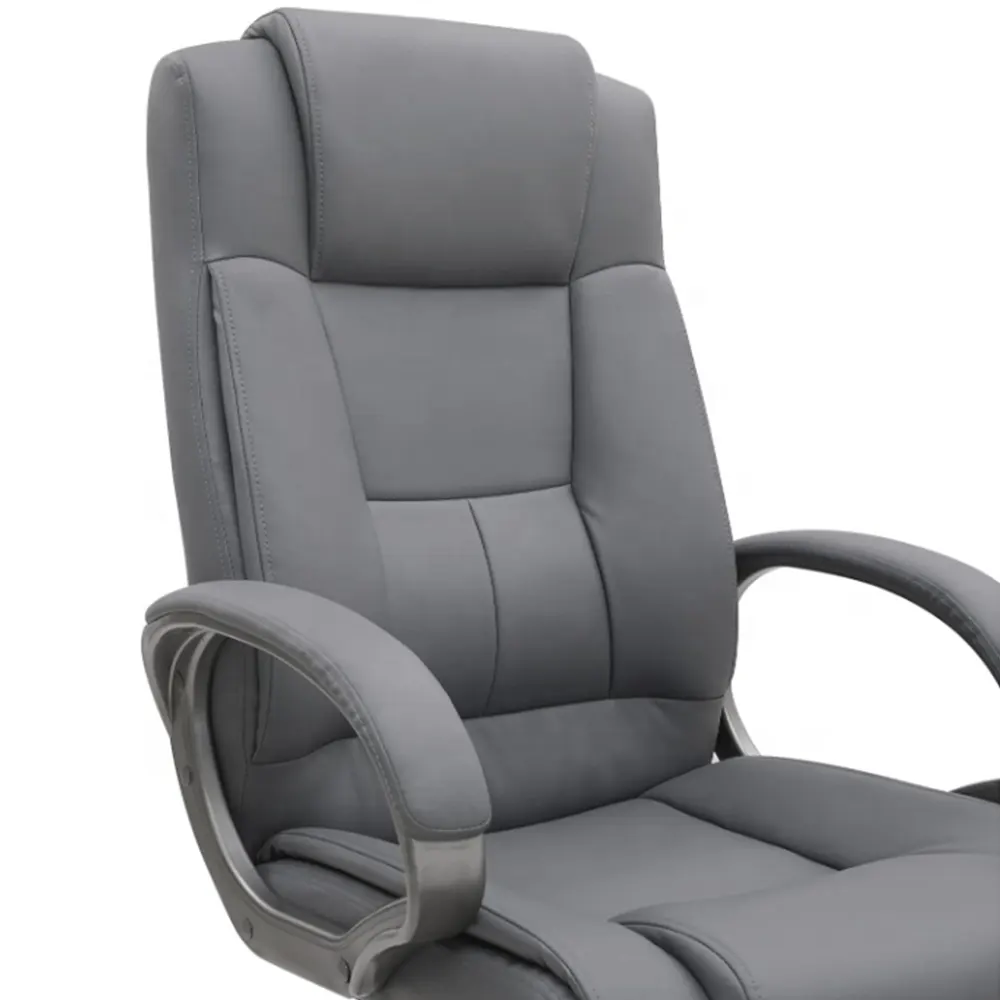 Executive Office Chair Adjustable Height Faux Leather Gray Washington ergonomic chair