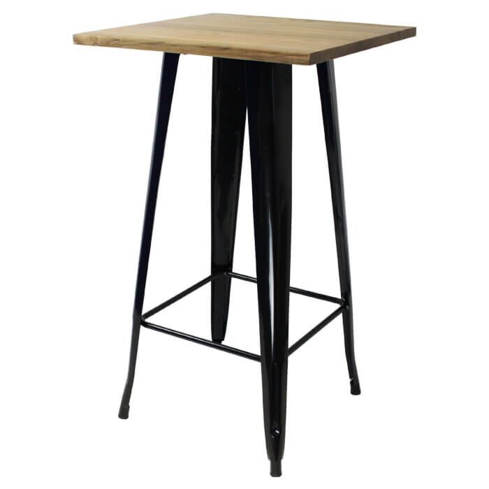 Wood Tolix Bar Table 60X60X102cm