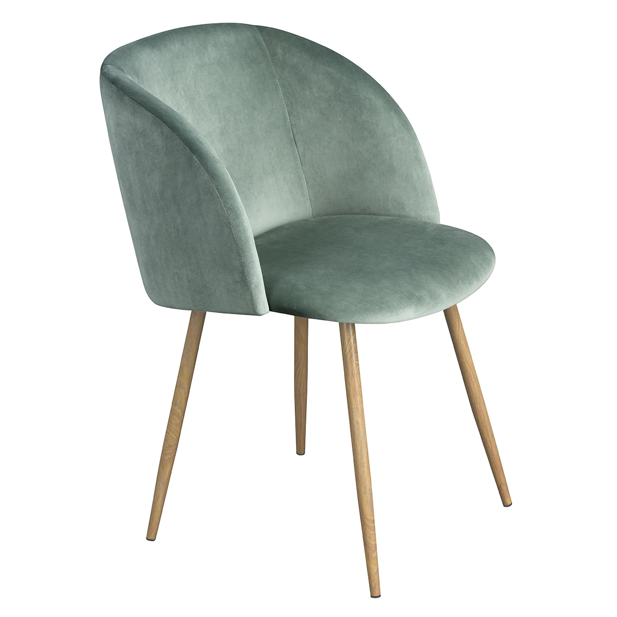 Nordic style velvet backrest Kitchen Room Chair With wood color metal leg