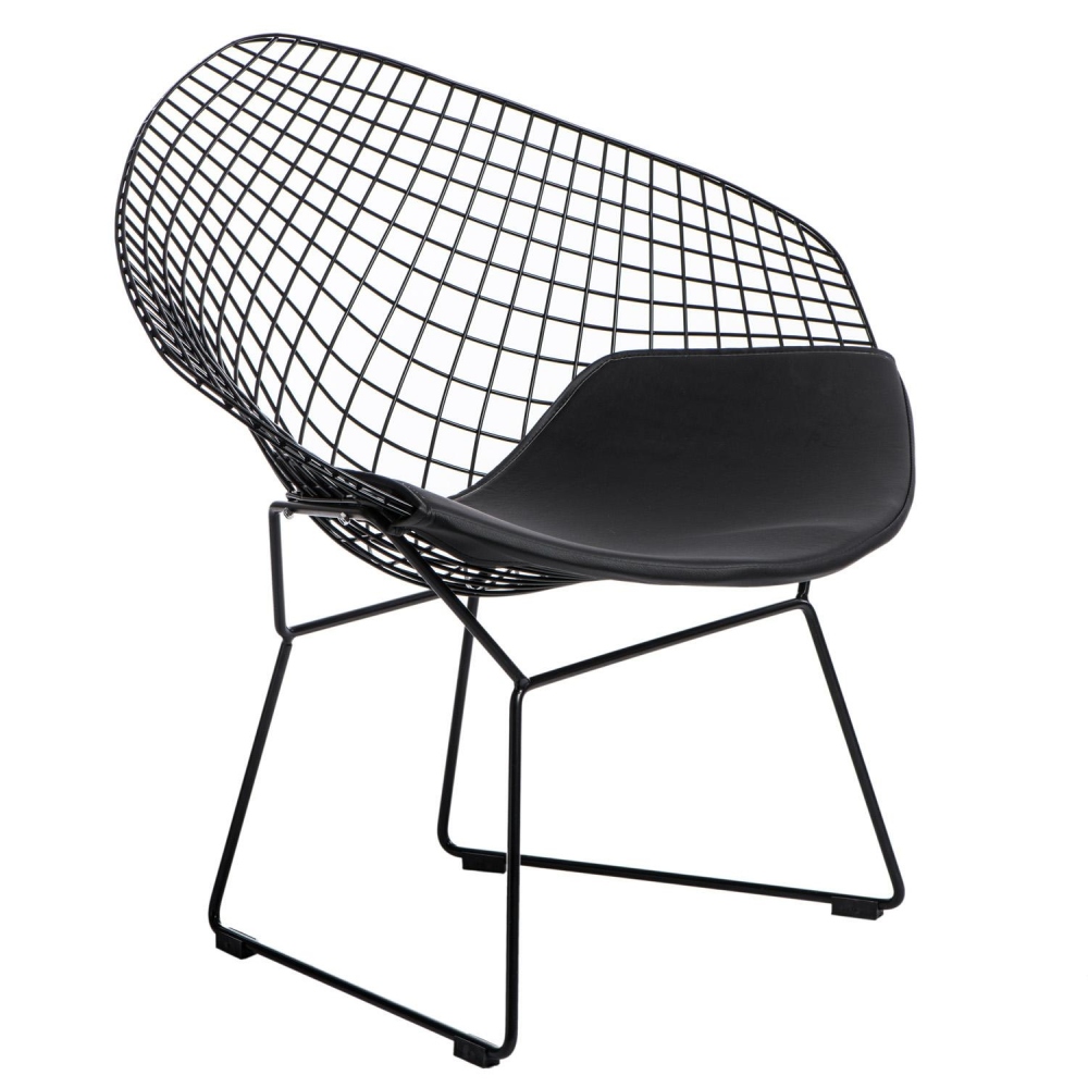 Iron chair with seat pad