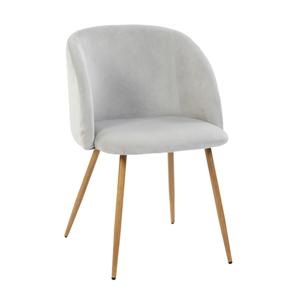 Nordic style velvet backrest Kitchen Room Chair With wood color metal leg