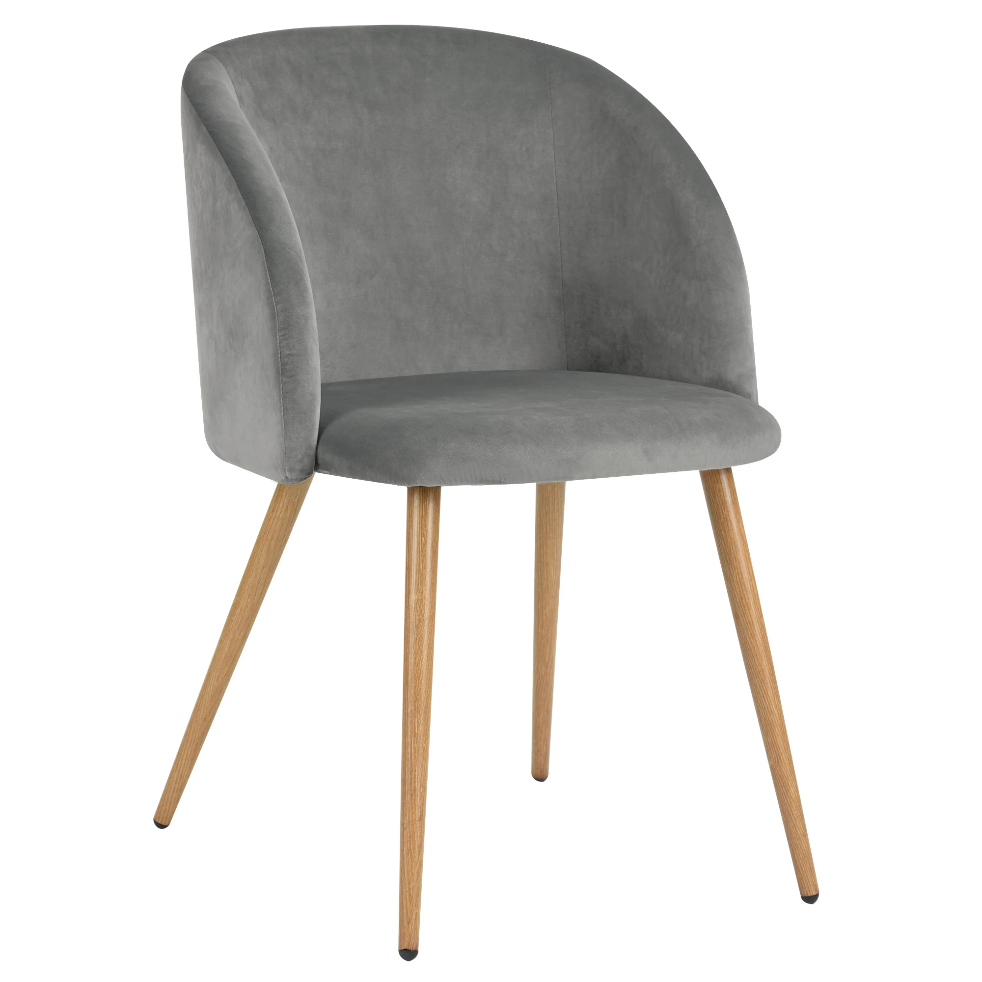 Nordic style velvet backrest Kitchen Room Chair With wood color metal leg