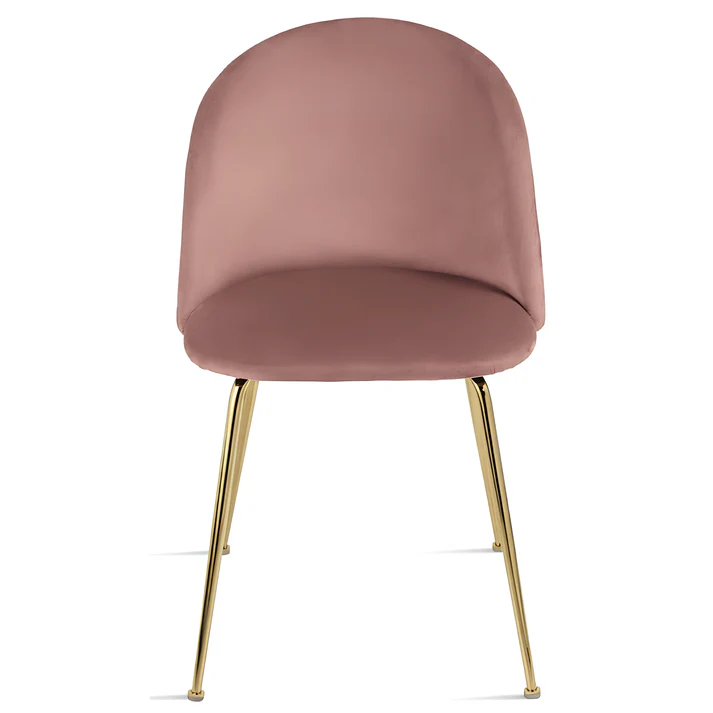 Velvet Dining Chair Upholstered Gold Metal Leg
