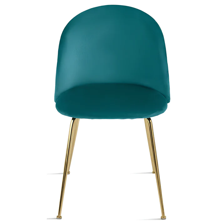 Velvet Dining Chair Upholstered Gold Metal Leg