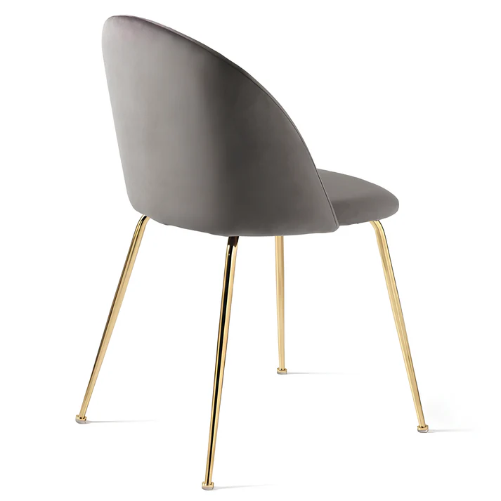 Velvet Dining Chair Upholstered Gold Metal Leg