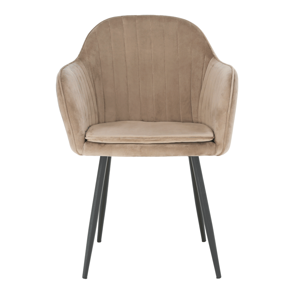 Padded Velvet Armrests Vertical Pattern Living Room Chair