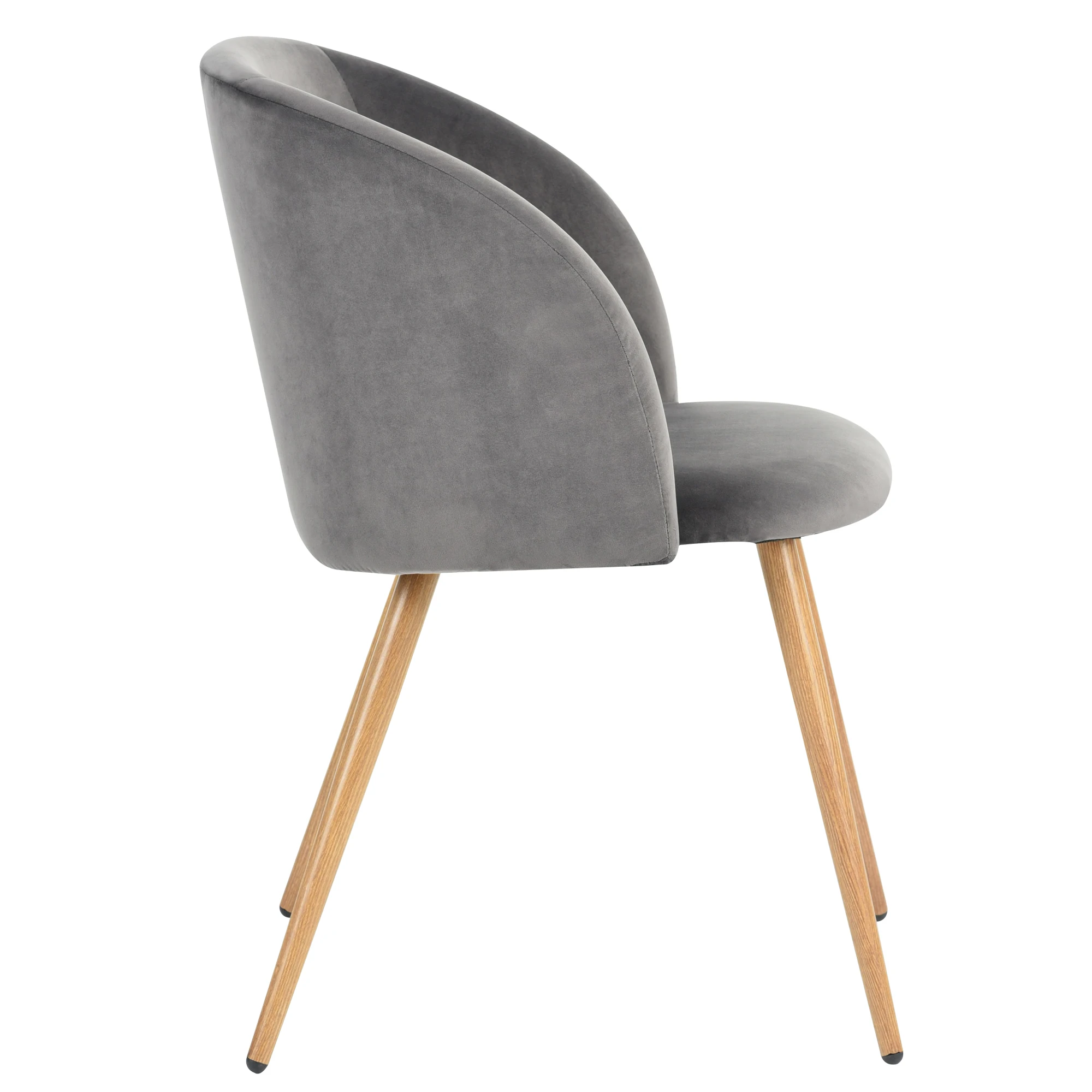 Nordic style velvet backrest Kitchen Room Chair With wood color metal leg