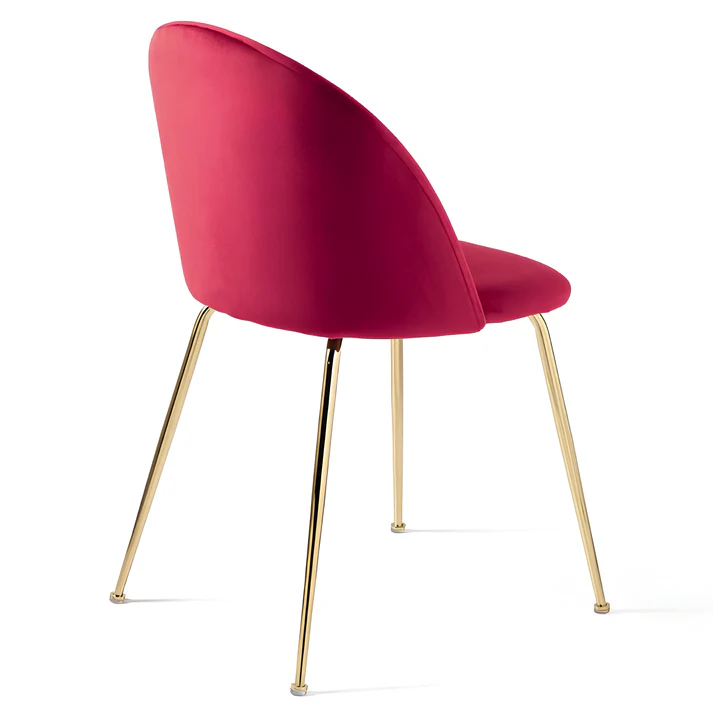 Velvet Dining Chair Upholstered Gold Metal Leg