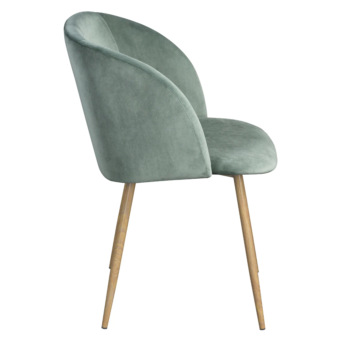 Nordic style velvet backrest Kitchen Room Chair With wood color metal leg