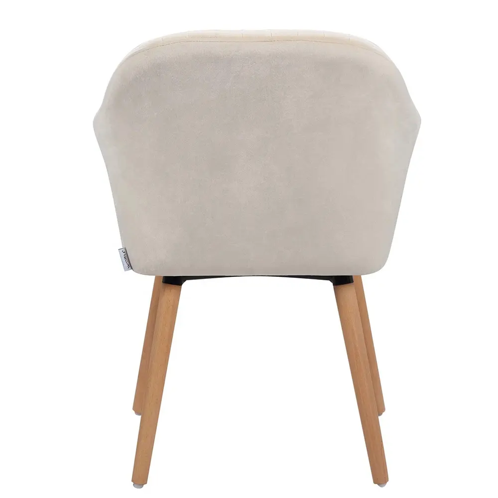 Upholstered Counter Lounge Living Room Corner Chair with Arms Solid Nature Wood Legs Reception Chair