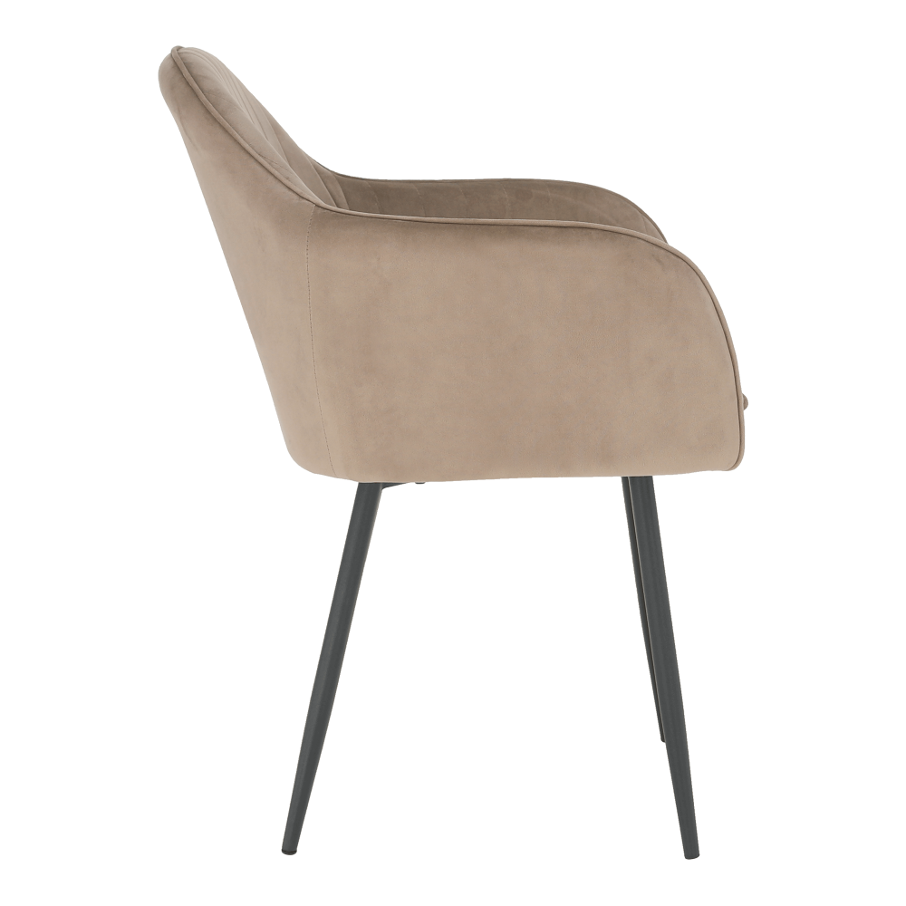 Padded Velvet Armrests Vertical Pattern Living Room Chair