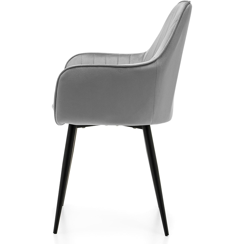Padded Velvet Armrests Vertical Pattern Living Room Chair