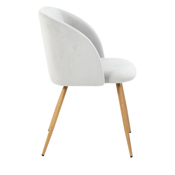 Nordic style velvet backrest Kitchen Room Chair With wood color metal leg