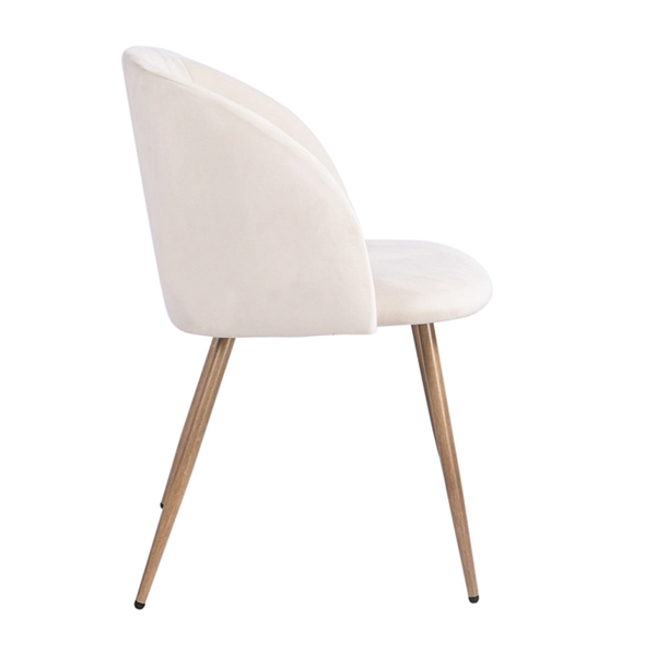 Nordic style velvet backrest Kitchen Room Chair With wood color metal leg
