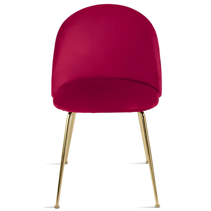 Velvet Dining Chair Upholstered Gold Metal Leg