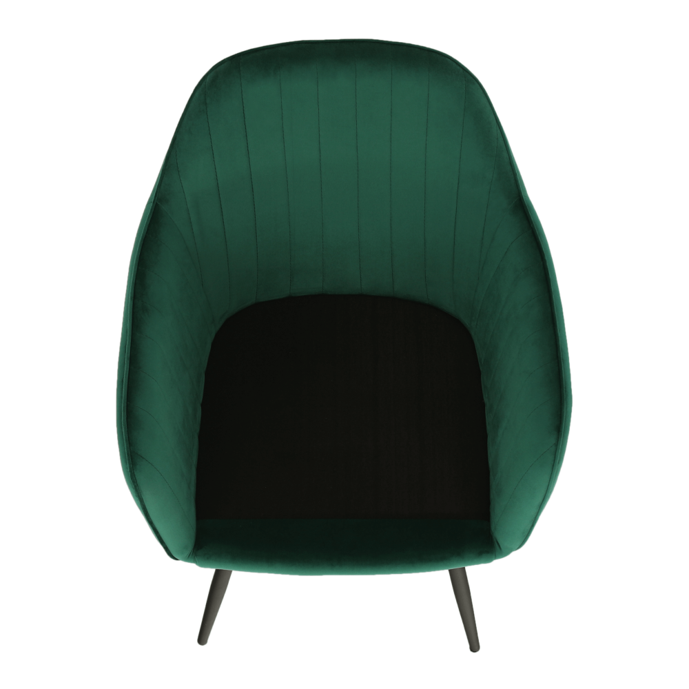 Padded Velvet Armrests Vertical Pattern Living Room Chair