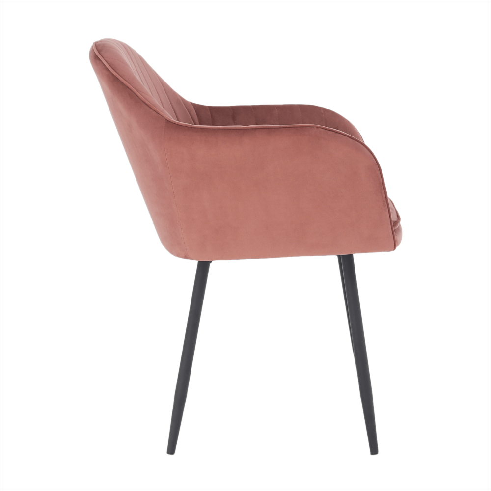 Padded Velvet Armrests Vertical Pattern Living Room Chair