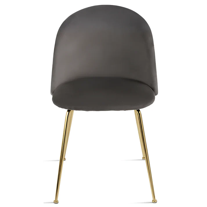 Velvet Dining Chair Upholstered Gold Metal Leg