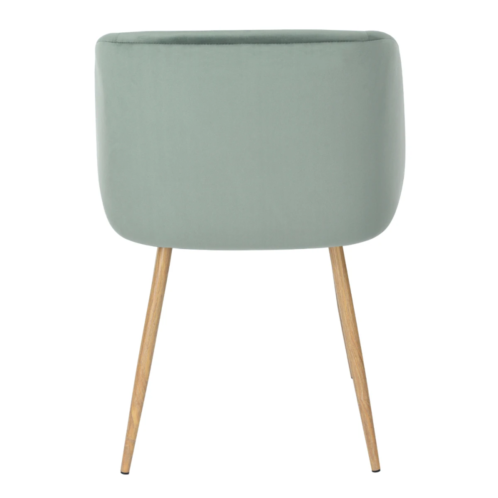 Nordic style velvet backrest Kitchen Room Chair With wood color metal leg