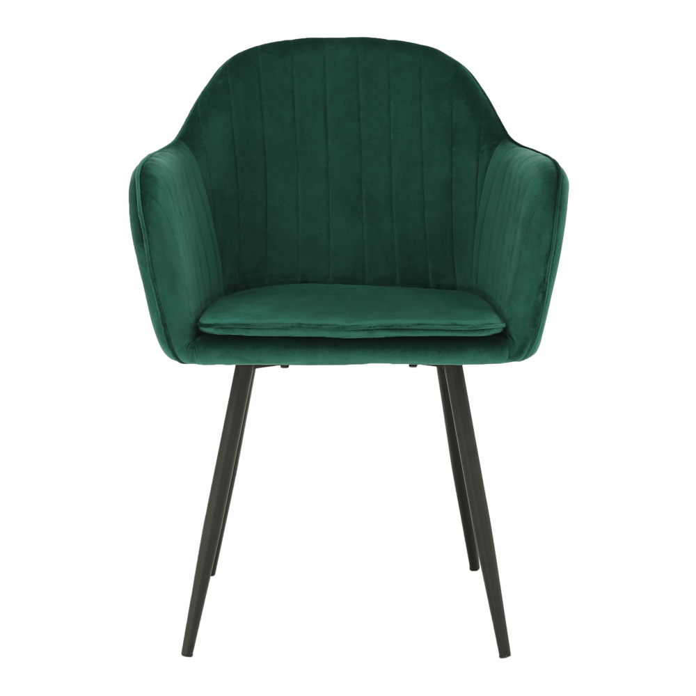 Padded Velvet Armrests Vertical Pattern Living Room Chair