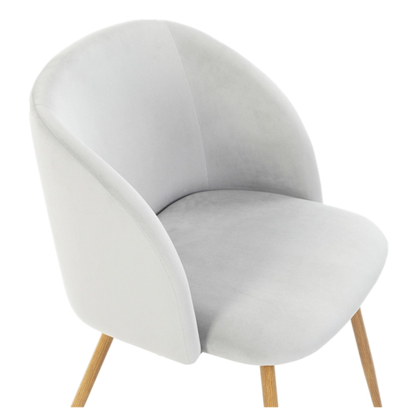 Nordic style velvet backrest Kitchen Room Chair With wood color metal leg