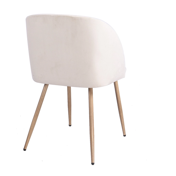 Nordic style velvet backrest Kitchen Room Chair With wood color metal leg