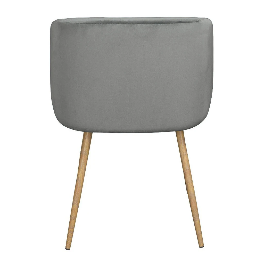 Nordic style velvet backrest Kitchen Room Chair With wood color metal leg